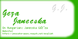 geza janecska business card